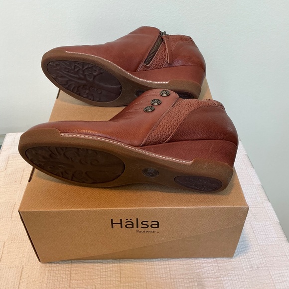 Halsa Devina Wedge Leather Shoe Dark Brown, Size 8 - Picture 4 of 7
